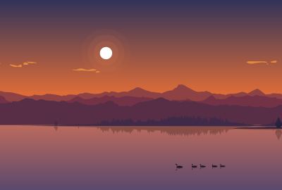 Minimal Lake Sunset